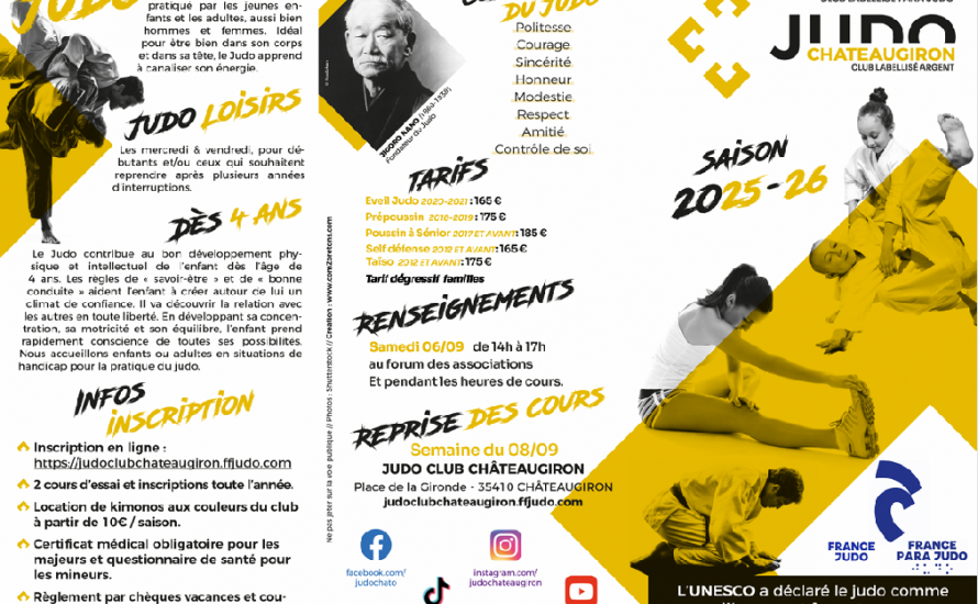 Informations et planning des cours de la saison 2025/2026