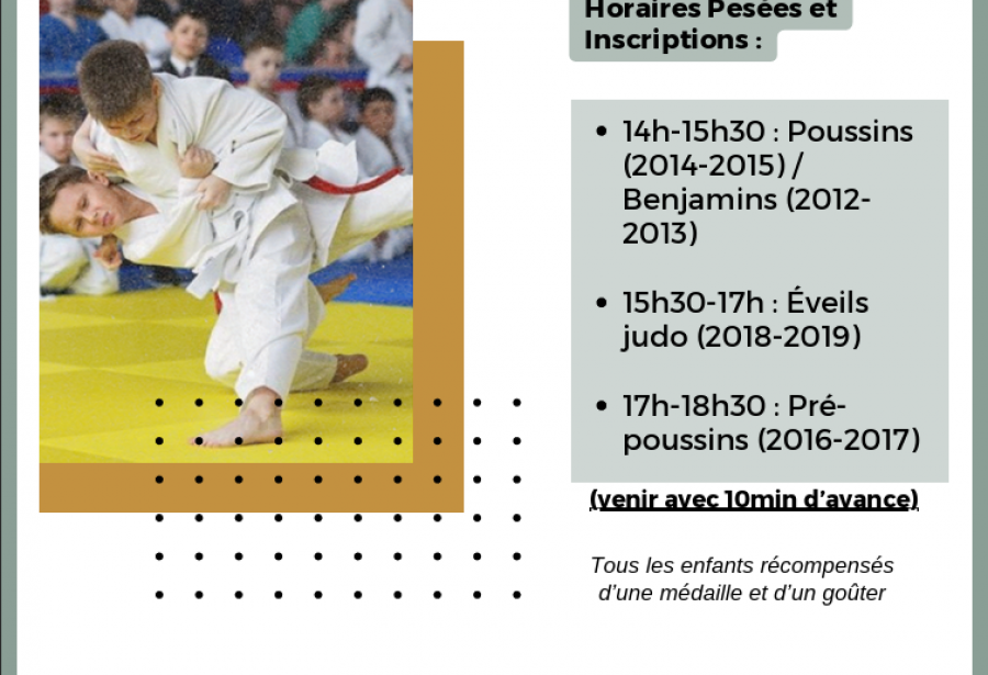 Prochain tournoi organisé par le Judo Club CHÂTEAUGIRON le 23 mars 2024 salle Gironde à CHÂTEAUGIRON
